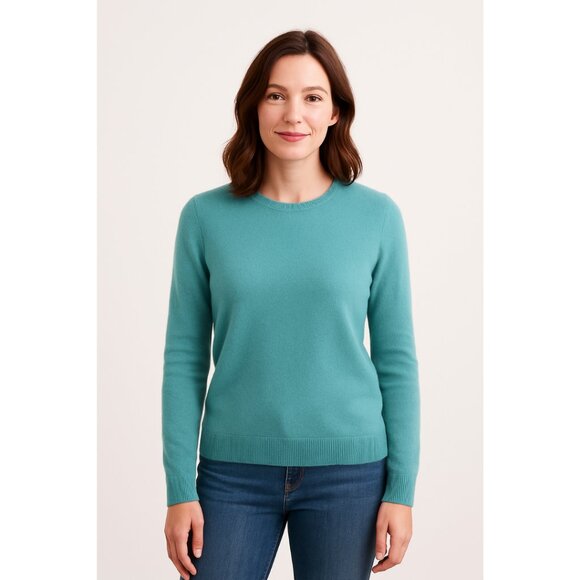 Sutton Studio Crewneck Cashmere Sweater Green - Picture 1 of 9